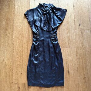 Stunning Prada satin foldover-neck dress!  NWOT, 38